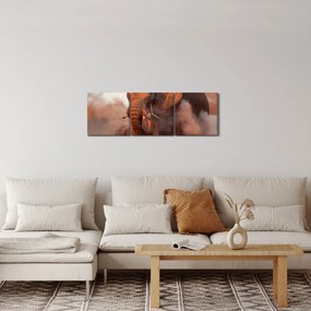 Obraz - Wielki słoń afrykański (z zegarem) (90x30 cm)