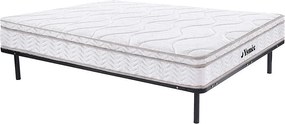 Komplet stelaż z listewkami + materac na sprężynach 3 strefy i pamięć kształtu ciała WOLKENTANZ marki YSMÉE - 140 x 190 cm