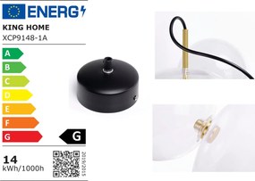 Lampa wisząca z okrągłymi kloszami Capri 4 złota
