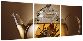 Obraz - Herbata o piątej (z zegarem) (90x30 cm)