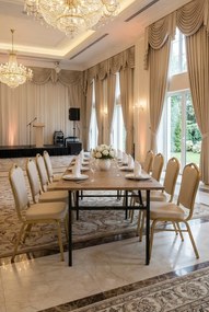 Prostokątny składany stół bankietowy dąb tabac H6-S05