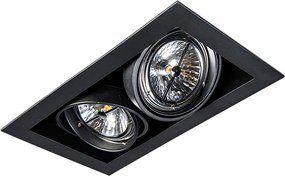 Zestaw 12 wpuszczanych reflektorów czarnych AR111 regulowanych 2-światłowych - Oneon