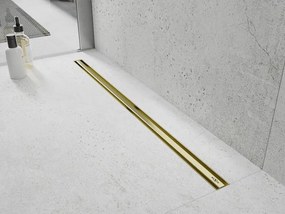 Mexen Flat 360° Slim odpływ liniowy obrotowy 80 cm, złoty szczotkowany - 1A41080
