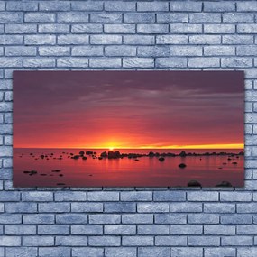 Duży obraz na płótnie Blask Słońca na Falach