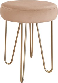Taboret Venus tkanina Welur stelaż metalowy STOŁEK LOFT : Kolor Stelaża - Złoty, Kolor tkaniny - VELVET - MG06, Typ tkaniny - Velvet