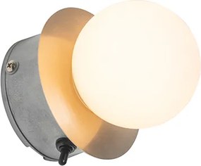Stalowa lampa ścienna IP44 z przełącznikiem - Cederic