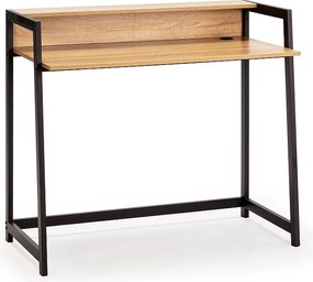 Biurko kolumnowe Naia w kolorze czarnym, 1 półka, styl przemysłowy, długość 105 cm.