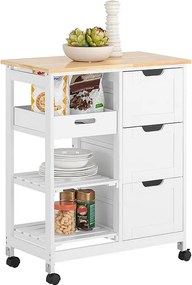 SoBuy Wózek kuchenny Serwisowy szuflady Półki FKW79-W