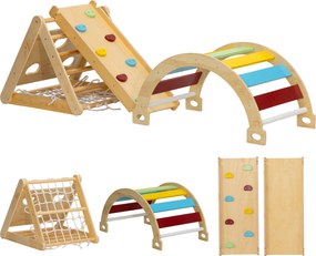 AIYAPLAY 7w1 trójkąt wspinaczkowy Montessori z zjeżdżalnią — wielobarwny