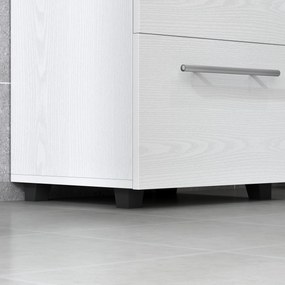 HOMCOM Szafka łazienkowa pod umywalkę z szufladą, Kompaktowa, Płyta wiórowa, Biała