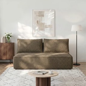 Sofa z Funkcją Spania MAVIA Brązowa Boucle Japandi