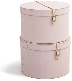 Jasnoróżowe kartonowe pojemniki zestaw 2 szt. z pokrywką ø 37,5x25 cm Rut Restore Paper Laminate – Bigso