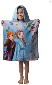Niebieskie ponczo dziecięce frotte Frozen 2 – Jerry Fabrics