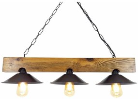 Czarno-naturalna lampa wisząca – Opviq lights