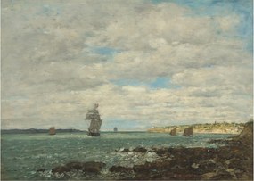 Obraz na szkle - Eugène Boudin, Coast of Brittany, reprodukcje (70x50 cm)