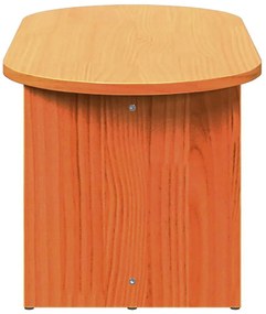 Brązowy drewniany stolik kawowy owalny woskowy brąz N3-E11