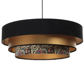 Czarno-złota elegancka lampa wisząca nad stół - S448-Ilia