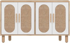 Komoda z płyty wiórowej pokrytej melaminą – 120 cm x 73 cm x 30 cm – dąb szafirowy i orzech