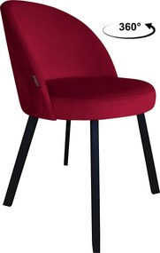 Krzesło TRIX tkanina Welur noga metalowa : Kolor nogi - Czarna profil, Kolor tkaniny - VELVET - MG31, Typ siedziska - Siedzisko obrotowe 360°