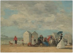 Obraz - Eugène Boudin, Beach Scene, reprodukcje (70x50 cm)