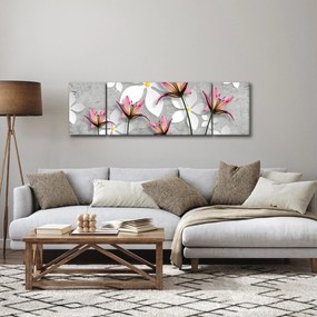 Obraz kwiatowej abstrakcji (170x50 cm)