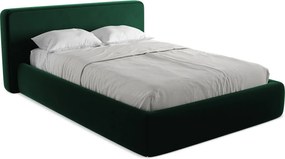 Łóżko 180 x 225 - z weluru - butelkowa zieleń - KIANA