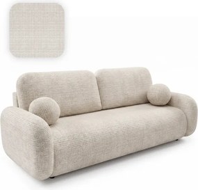 Sofa VIDI Rozkładana Dwuosobowa Beżowa Szenil Japandi