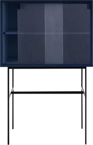 Ciemnoniebieska witryna z drzwiami przesuwnymi 70x109x40 cm Lekko – noo.ma