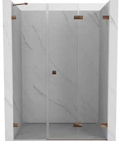 Mexen Lunar-F drzwi prysznicowe składane prawe 135 cm, transparent, różowe złoto - 836S-135-050-60-00-P