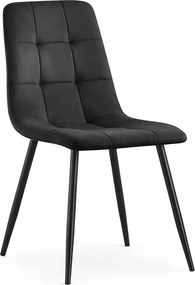 Czarne pikowane krzesło tapicerowane welurem S0-W48