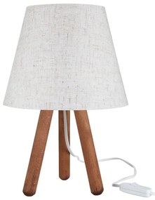 Biało-naturalna lampa stołowa z tekstylnym kloszem (wysokość 33,5 cm) – Squid Lighting