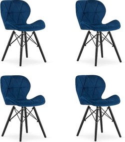Krzesło Valora WAKO Velvet, granatowo-czarne, nogi x4