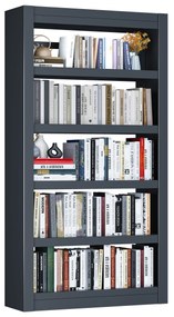 Metalowa biblioteczka, 1750 × 800 × 300 mm, czarna