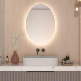 Owalne LED lustro do łazienki z oświetleniem A12
