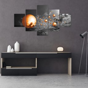 Obraz pomarańczowych abstrakcyjnych kul (125x70 cm)