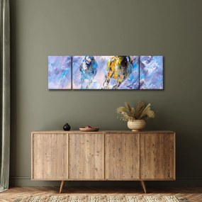 Obraz biegnących koni, obraz olejny (170x50 cm)