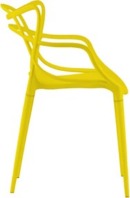 Zestaw 4 szt. plastikowych krzeseł KATO, żółty