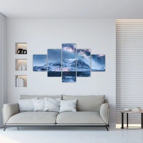 Obraz gór z gwieździstym niebem (125x70 cm)
