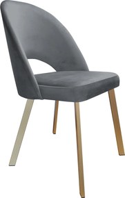Krzesło Polo tkanina Welur noga metalowa : Kolor nogi - Złota profil, Kolor tkaniny - VELVET - BL14, Typ siedziska - Siedzisko stałe
