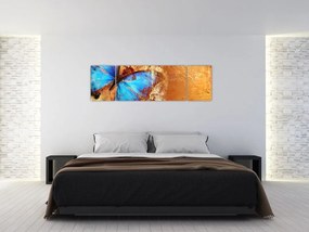 Obraz - Niebieski motyl (170x50 cm)