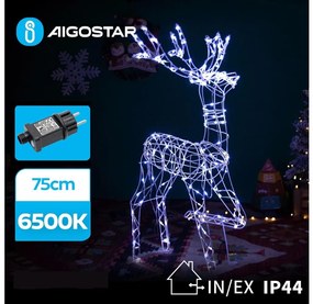 Aigostar - LED Zewnętrzna dekoracja bożonarodzeniowa LED/3,6W/31/230V 6500K 75cm IP44 renifer