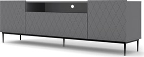 Szafka rtv grafit mat + czarna rama G0-S64