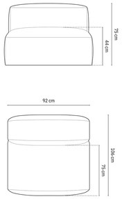 Zielony moduł sofy (moduł środkowy) Martina – Micadoni Home