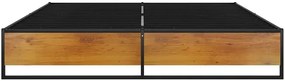 Czarne metalowe niskie łóżko małżeńskie 160x200 cm E0-K54