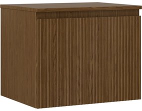 Mexen Rivel szafka łazienkowa podumywalkowa 60 cm z blatem, 1 szuflada, ryflowana , orzech - 91A20-06047-1-BFC86
