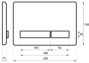 Przycisk spłukujący srebrny mat IPPO