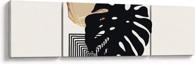 Obraz - Abstrakcja z tropikalnymi liśćmi N⁰2 (170x50 cm)