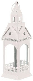 Metalowa latarnia Kościelna wieża, biała, 30 cm