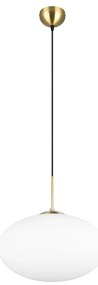 Lampa wisząca w biało-złotym kolorze ze szklanym kloszem ø 40 cm Fomento – Trio