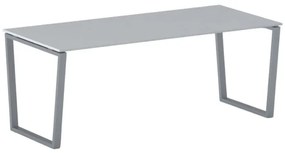 Biurko PRIMO IMPRESS, 200x90 cm, szaro-srebrna podstawa, szary